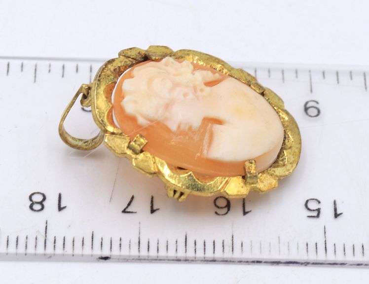 Lot of 2 Cameo pendants brooches in sterling silver