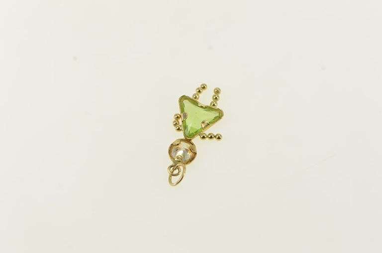 14K Yellow Gold August Birthstone Baby Sim. Peridot CZ Charm/Pendant
