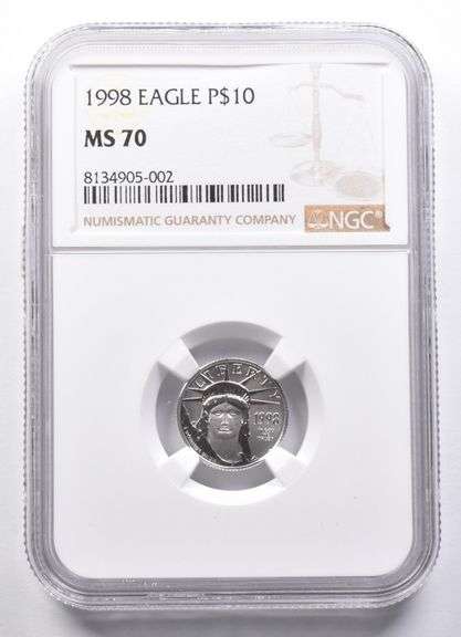 MS70 1998 $10 American Platinum Eagle 1/10 Oz Platinum NGC