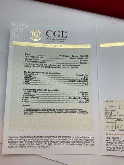 CERTIFIED 14K WHITE GOLD DIAMOND RING