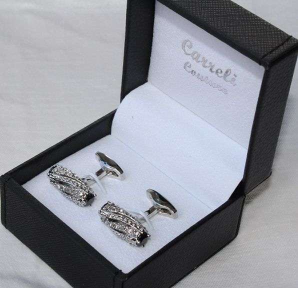 Handsome Pair Jeweled Style Cufflinks By Carelli