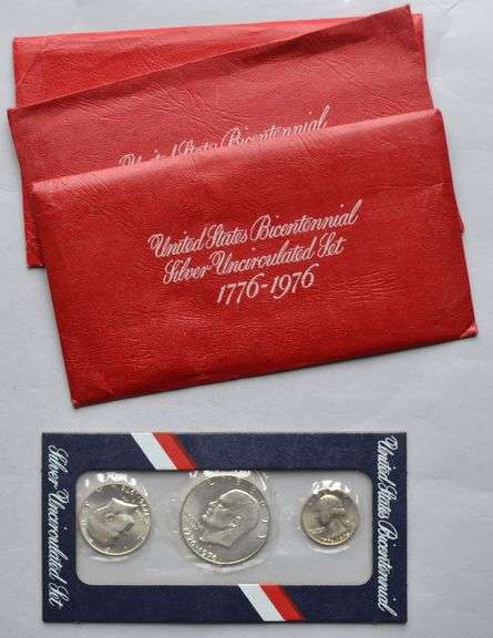 3 1976 3 Piece Silver Bicentennial Sets