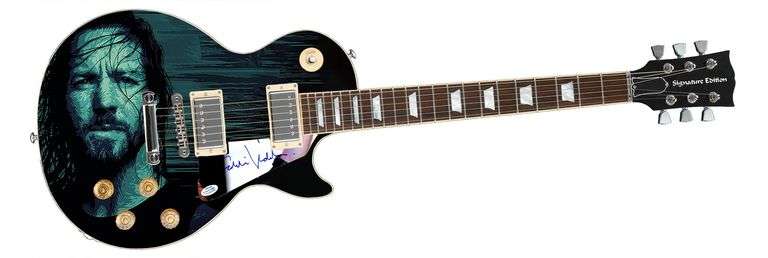 Pearl Jam Eddie Vedder Autographed Custom Graphics Guitar ACOA