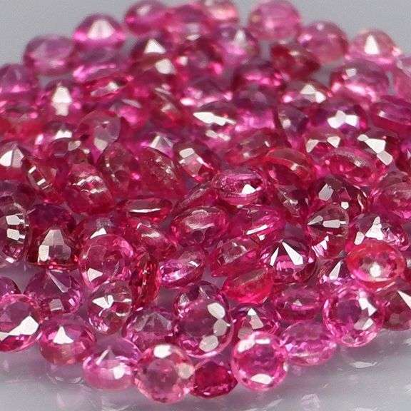Premium 3.42ct 100 piece round cut Ruby set