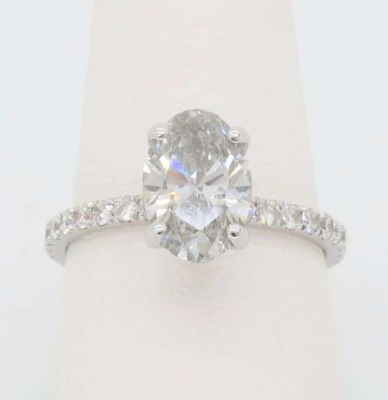 2.01CTW Hidden Halo Oval Diamond Engagement Ring
