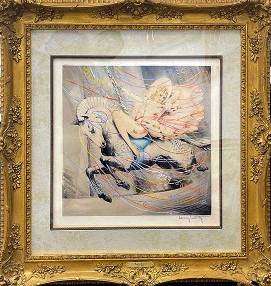 Extremely Rare Dry-Point Etching by Louis Icart, Hand Signed Louis Icart Mardi Gras (A la Fete)