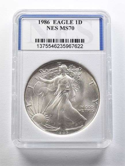 MS70 1986 American Silver Eagle NES