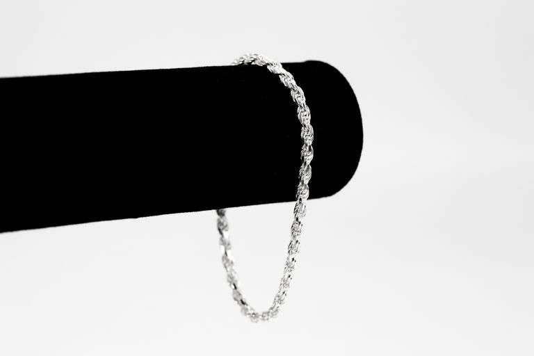 Sterling Silver Diamond-Cut Rope Chain 3.7mm Solid 925 Italy New Bracelet 7"