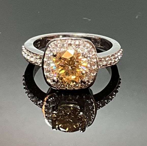 Extraordinary 3.2 Ct Bright Canary Yellow Fire Moissanite Ring