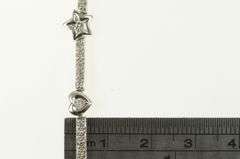 14K White Gold 1.25 Ctw Heart Star Diamond Bar Tennis Bracelet