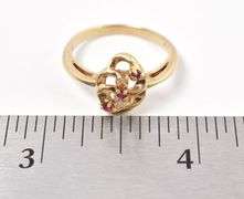 Superior 10K Yellow Gold ruby and Diamond Gemstone Ring