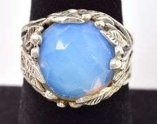 Stunning Sterling Silver Opal Gemstone Ring