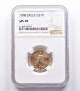 MS70 1998 $10 American Gold Eagle 1/4 Oz Gold NGC