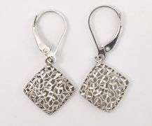 Fabolous 14K White Gold Dangle Earrings