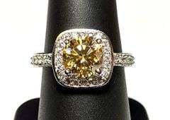 Extraordinary 3.2 Ct Bright Canary Yellow Fire Moissanite Ring
