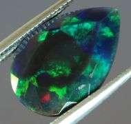 Silky 2ct Floral Fairy Fire Flashing Black Opal