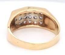 Gent's 14kt yellow gold 0.70ctw three row diamond ring