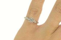 14K White Gold 0.20 Ctw Diamond Solitaire Classic Engagement Ring