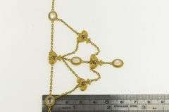 14K Yellow Gold Moonstone Sapphire Angel Wings Lavalier Necklace