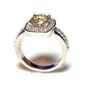 Extraordinary 3.2 Ct Bright Canary Yellow Fire Moissanite Ring