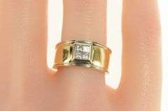14K Yellow Gold 0.40 Ctw Princess Cluster Squared Band Ring