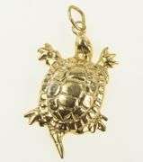 14K Yellow Gold Box Turtle Animal Tortoise Vintage Charm/Pendant