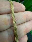 Gold Plated Sterling Silver Ball Bead Strand Chain 4mm 925 Italy Necklace 18"