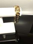 Huge 123.5 Gram 14 Kt Gold Plate Curb Link Bracelet