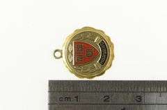 10K Yellow Gold Harvard University Enamel Crest Charm/Pendant