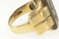 10K Yellow Gold Roman Style Intaglio Carnelian Ring