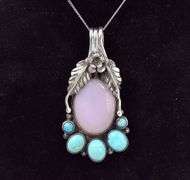 Fantastic Jeanne and Felix Tsinnijinnie Navajo Gemstone Pendant Necklace