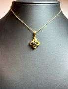 14 Kt Gold Plated. Natural Midnight Blue Sapphire Pendant