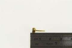 18K Yellow Gold Single Hematite Vintage Classic Stud Earrings