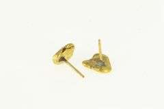 14K Yellow Gold Textured Raw 24k Nugget Cluster Stud Earrings