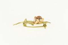 14K Yellow Gold Ornate 3D Rose Vintage Romantic Pin/Brooch