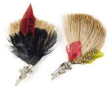 2 Vintage Real Feather Deer Pins