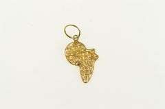 18K Yellow Gold Filigree Africa Continent Ornate Charm/Pendant