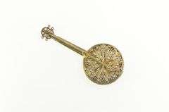 Sterling Silver Ornate Filigree Domra Russian String Instrument Pin/Brooch