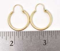 Simple 14k Yellow Gold Hoop Earrings