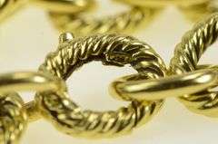 18K Yellow Gold David Yurman Oval Link Chain Designer Bracelet