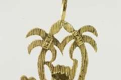 14K Yellow Gold Hawaii Palm Tree Tropical Travel Charm/Pendant
