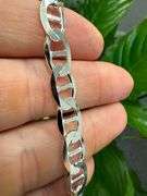 Sterling Silver Flat Marina Link Chain 8.2mm 925 Italy Anchor Mariner Bracelet 10"