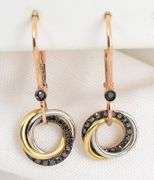 Unique Black Diamond Dangle Earrings