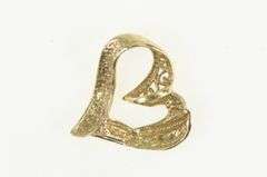 10K Yellow Gold Diamond Curvy Loop Heart Love Pendant