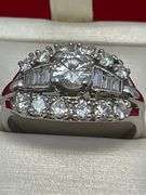 CERTIFIED LADIES 14K WHITE GOLD DIAMOND RING. 1.40 CARAT