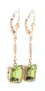 Vintage 14kt yellow gold 7ctw Peridot dangle earrings