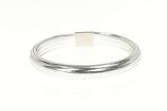 14K White Gold 10.4mm Wide Woven Banded Mesh Bangle Bracelet