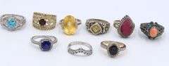 Group lot of vintage 925 sterling silver rings