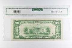 CGAI About Unc 50 $20 1929 NY, US Natl Currency Brown Seal FR-1870-B