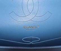 CHANEL Blue Quilted Jumbo Classic Double Flap, Caviar Leather Shoulder Bag W/ Dustbag & Card